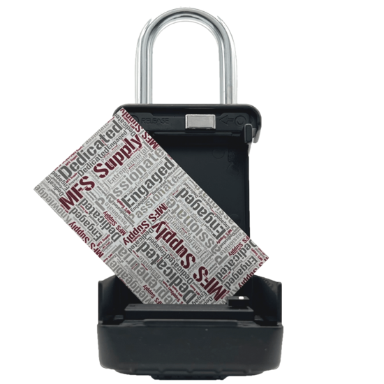 VaultLOCKS® Alpha Combination Lockbox 3050 | MFS Supply With Business Card Inside